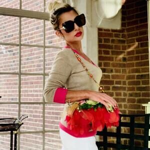 Prada Beige/Hot Pink Wool Sweater Size 36IT/XS